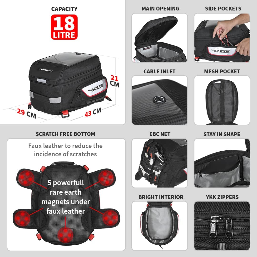 ViaTerra Fly Magnetic Tank Bag - on bike