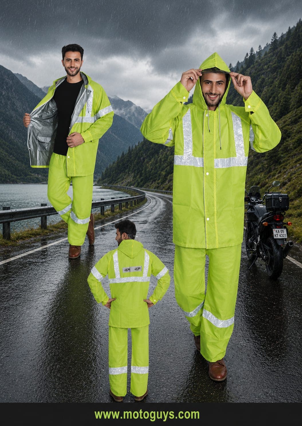 Reflective Rain Cover Green 0.20mm - Back